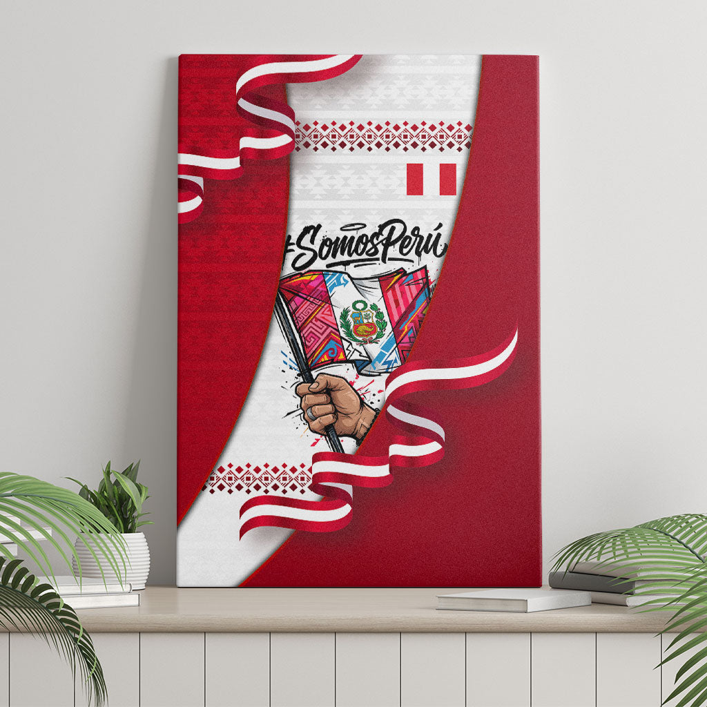 Somos Peru Independence Day Canvas Wall Art Inti Sun God Andean Condor Tribal