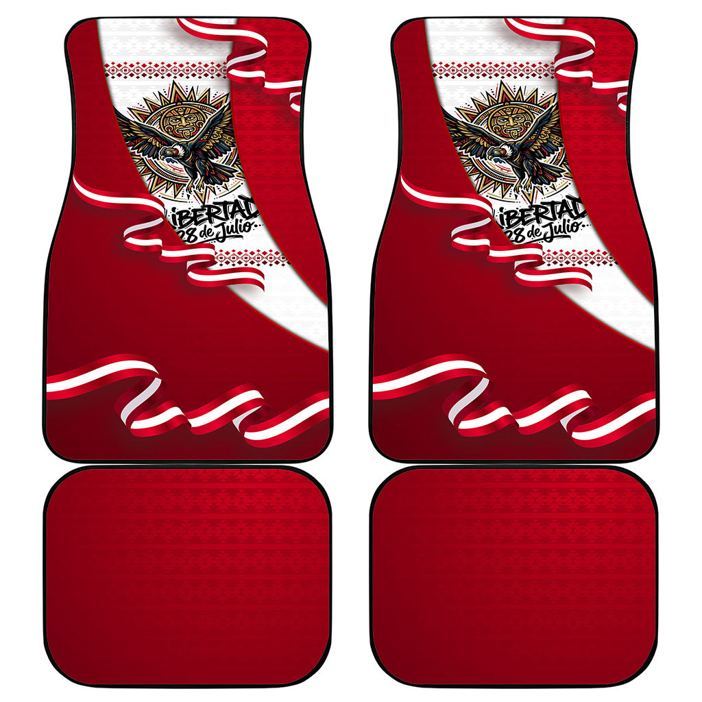 Somos Peru Independence Day Car Mats Inti Sun God Andean Condor Tribal