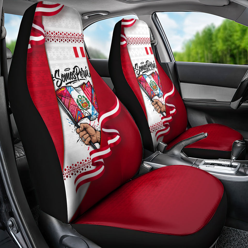 Somos Peru Independence Day Car Seat Cover Inti Sun God Andean Condor Tribal