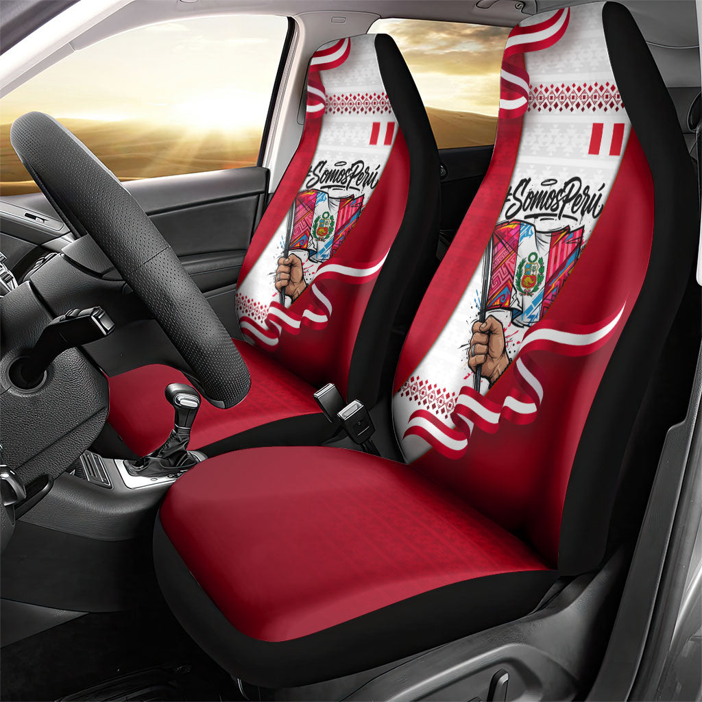 Somos Peru Independence Day Car Seat Cover Inti Sun God Andean Condor Tribal