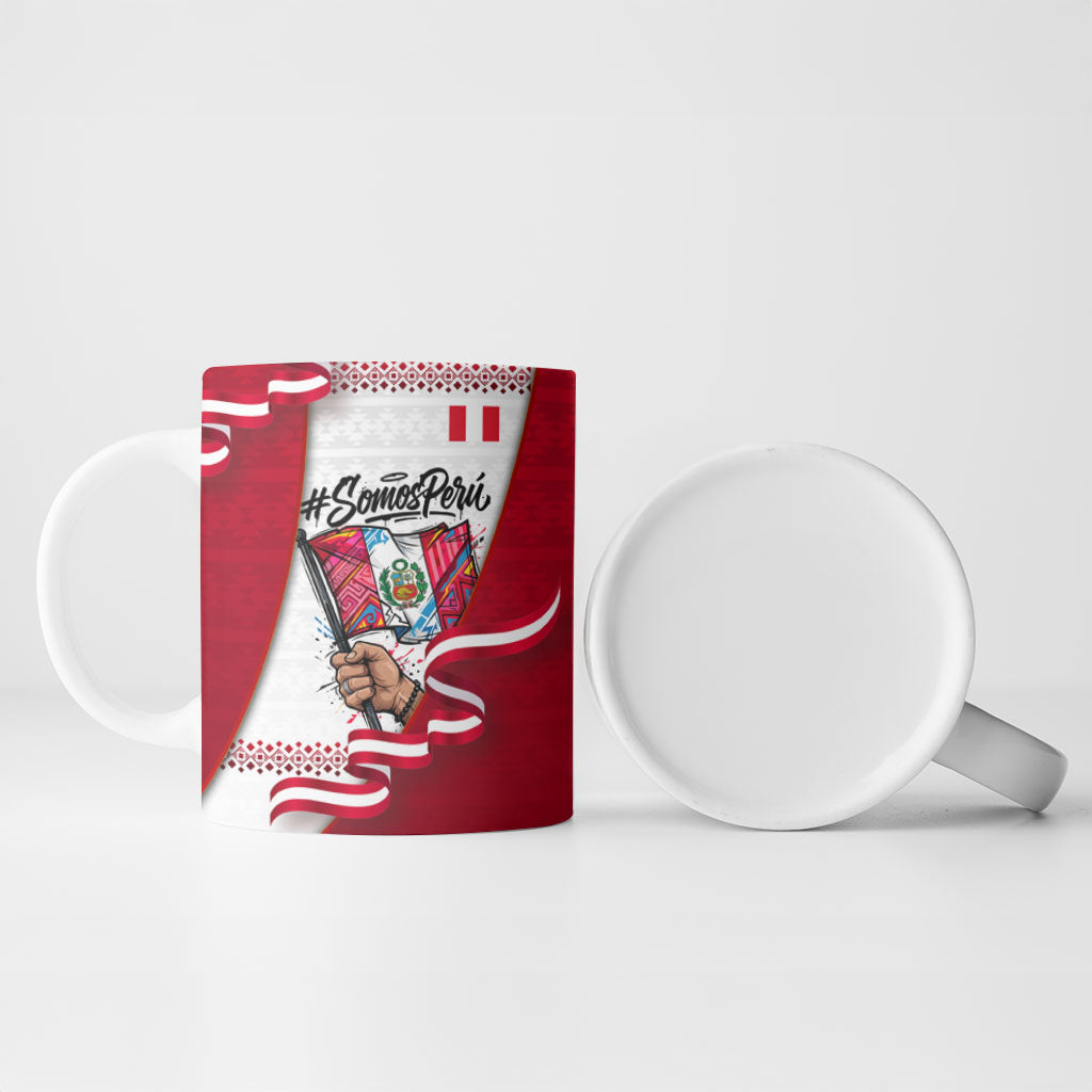 Somos Peru Independence Day Ceramic Mug Inti Sun God Andean Condor Tribal