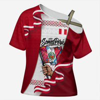 Somos Peru Independence Day Cross Shoulder Shirt Inti Sun God Andean Condor Tribal