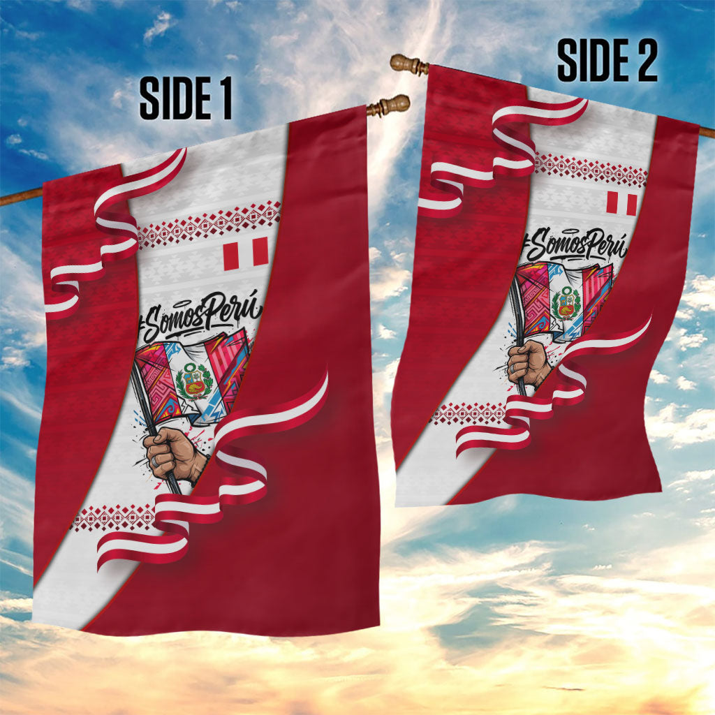 Somos Peru Independence Day Garden Flag Inti Sun God Andean Condor Tribal