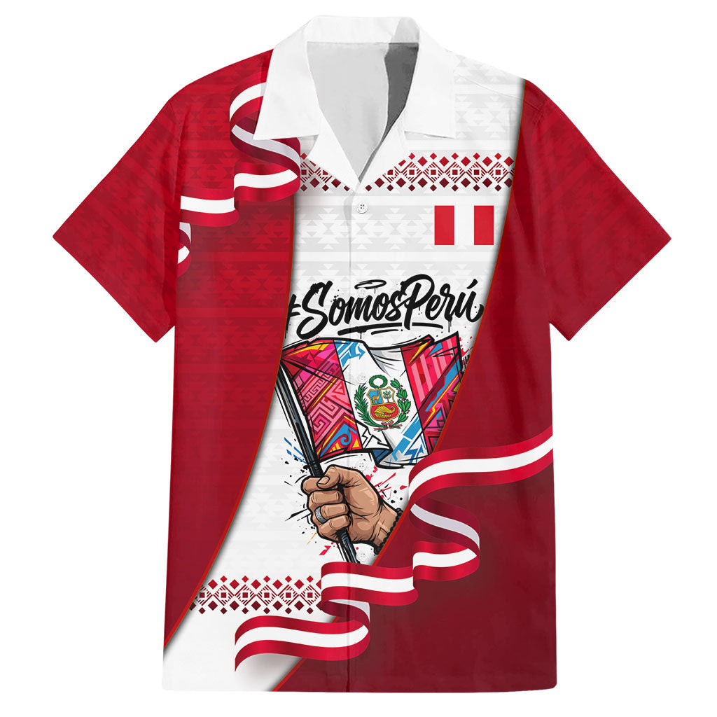 Somos Peru Independence Day Hawaiian Shirt Inti Sun God Andean Condor Tribal