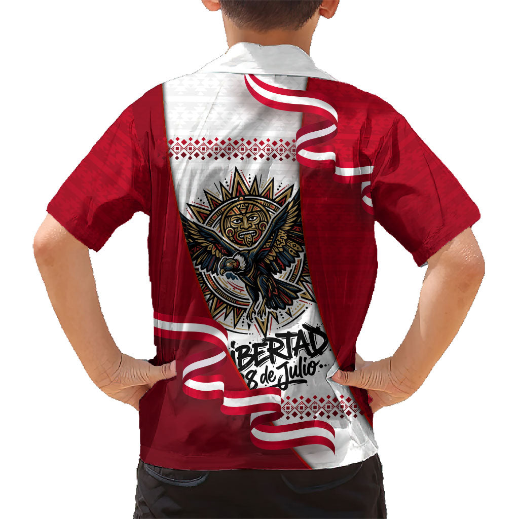 Somos Peru Independence Day Hawaiian Shirt Inti Sun God Andean Condor Tribal