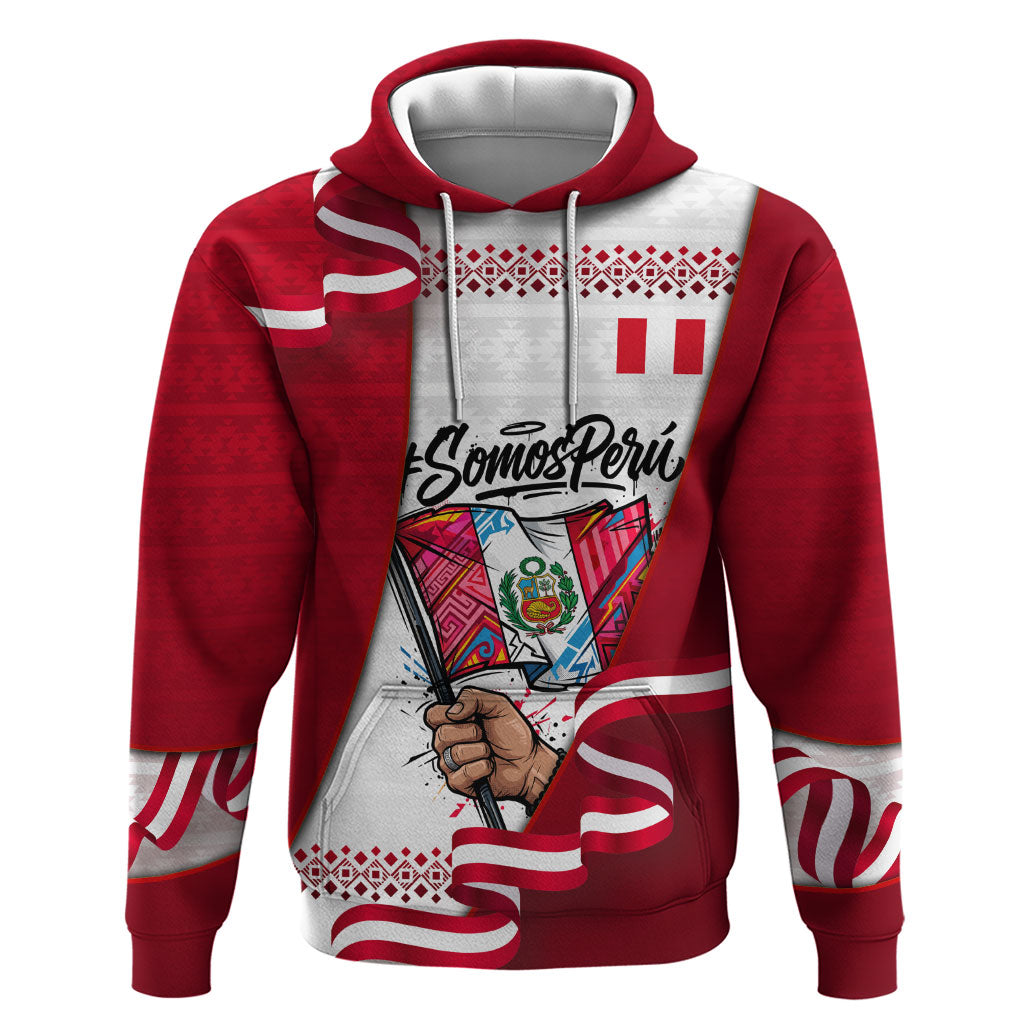 Somos Peru Independence Day Hoodie Inti Sun God Andean Condor Tribal