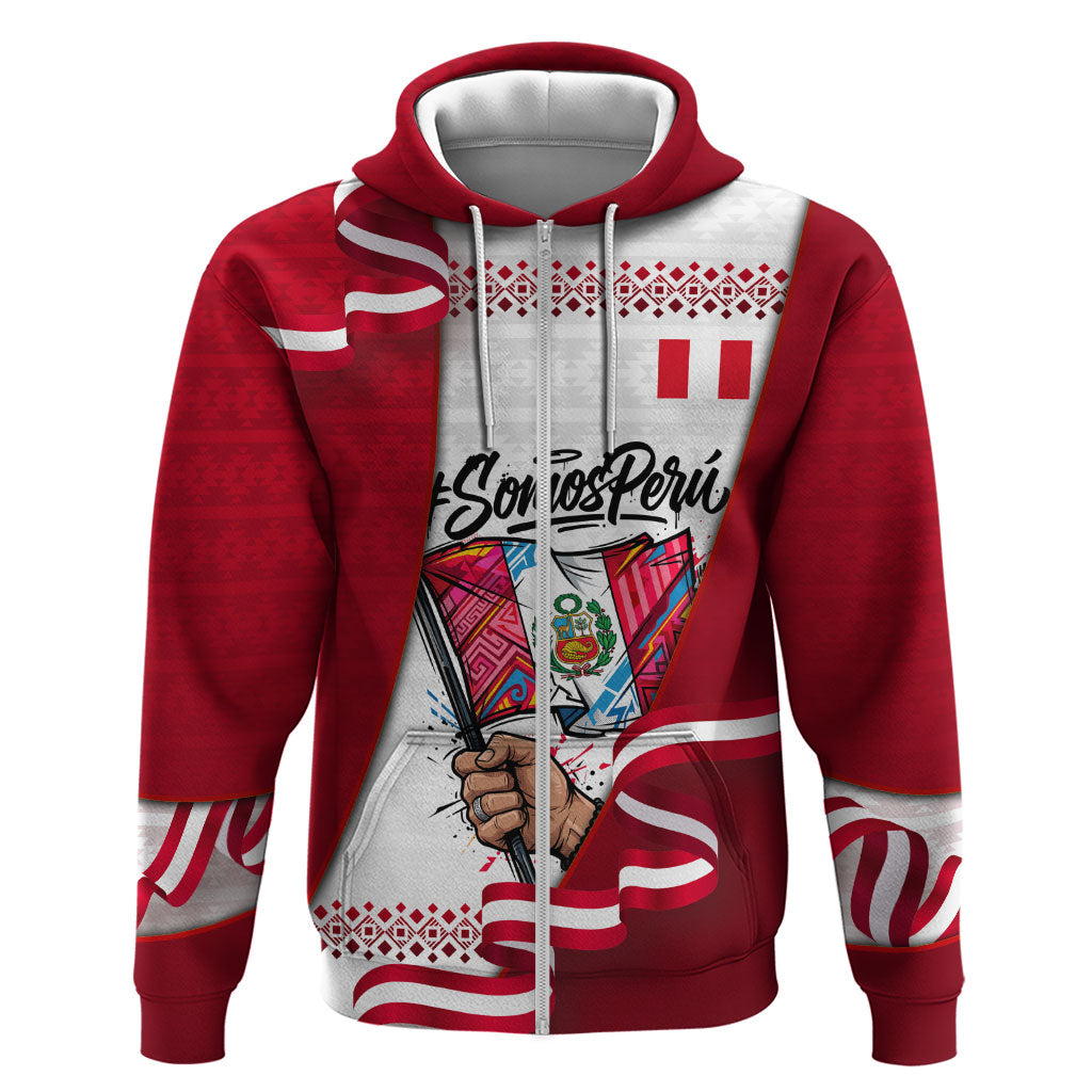 Somos Peru Independence Day Hoodie Inti Sun God Andean Condor Tribal