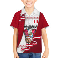 Somos Peru Independence Day Kid Hawaiian Shirt Inti Sun God Andean Condor Tribal