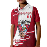 Somos Peru Independence Day Kid Polo Shirt Inti Sun God Andean Condor Tribal