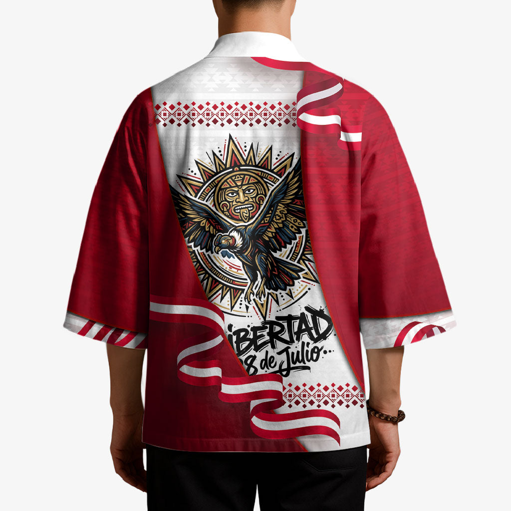 Somos Peru Independence Day Kimono Inti Sun God Andean Condor Tribal