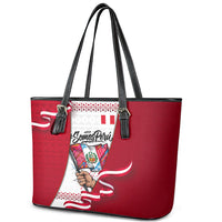 Somos Peru Independence Day Leather Tote Bag Inti Sun God Andean Condor Tribal