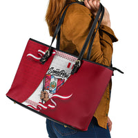 Somos Peru Independence Day Leather Tote Bag Inti Sun God Andean Condor Tribal