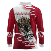 Somos Peru Independence Day Long Sleeve Polo Shirt Inti Sun God Andean Condor Tribal