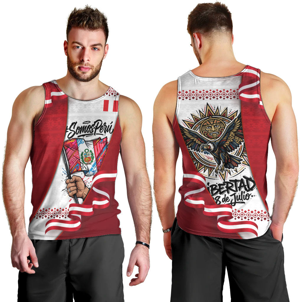 Somos Peru Independence Day Men Tank Top Inti Sun God Andean Condor Tribal