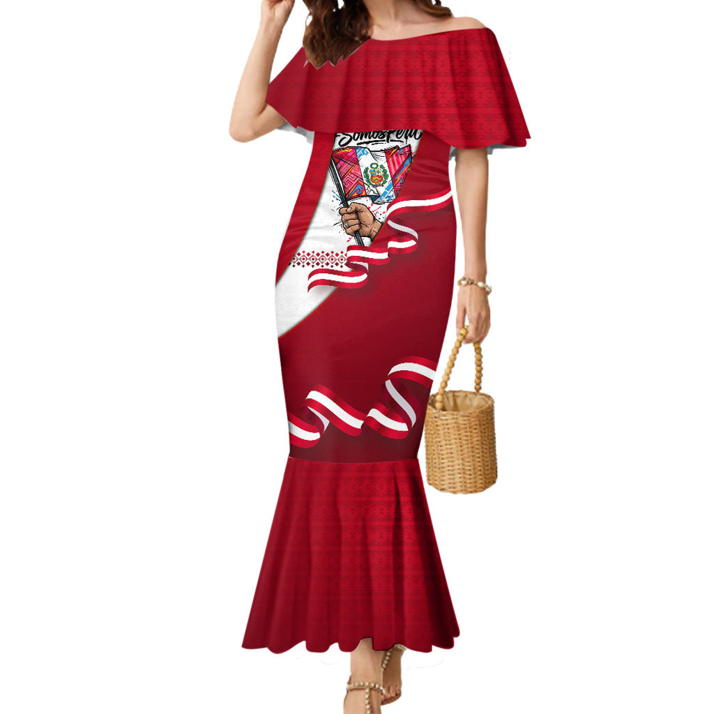Somos Peru Independence Day Mermaid Dress Inti Sun God Andean Condor Tribal