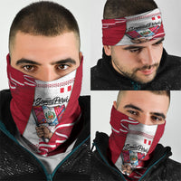 Somos Peru Independence Day Neck Gaiter Inti Sun God Andean Condor Tribal