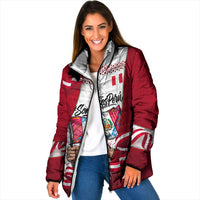 Somos Peru Independence Day Padded Jacket Inti Sun God Andean Condor Tribal