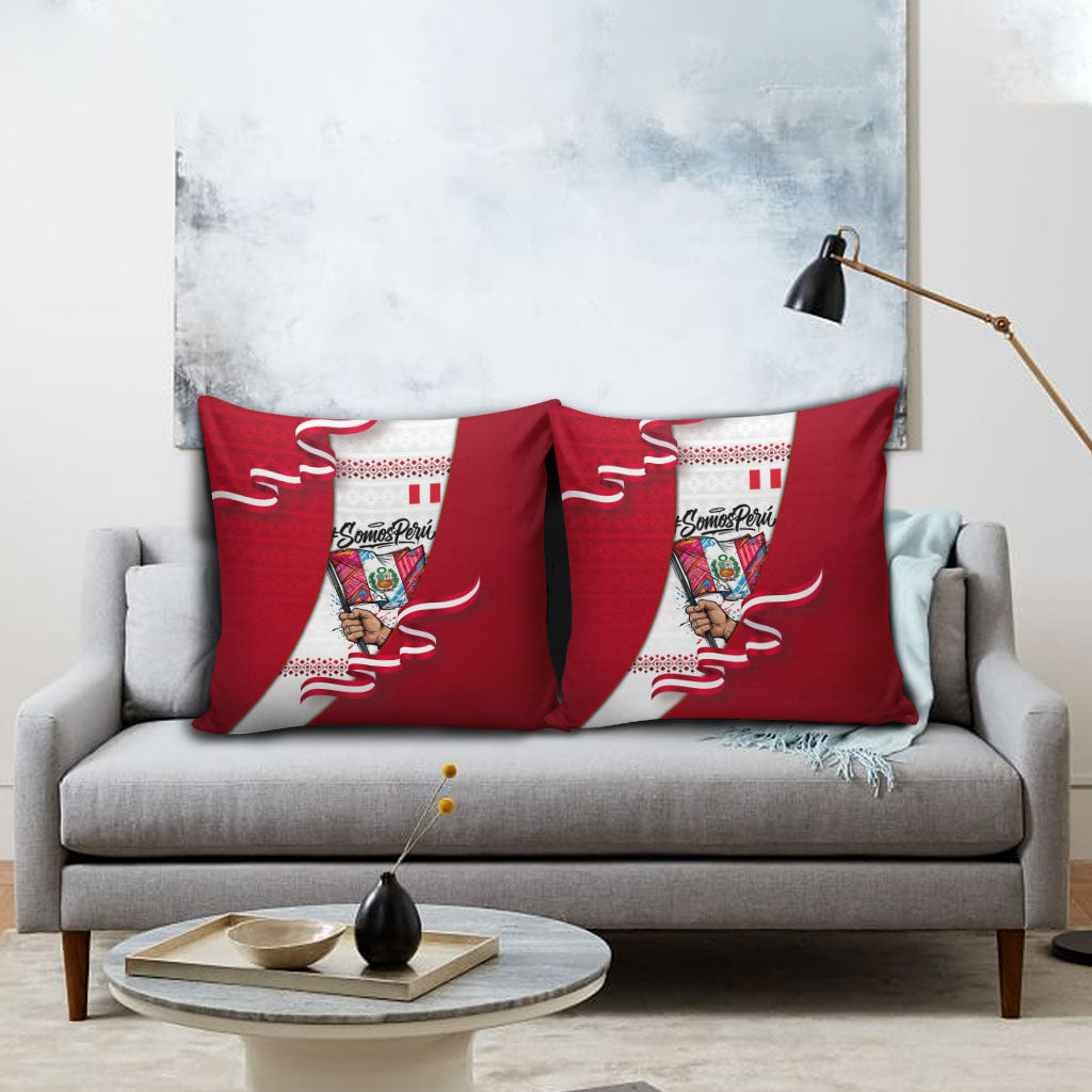 Somos Peru Independence Day Pillow Cover Inti Sun God Andean Condor Tribal