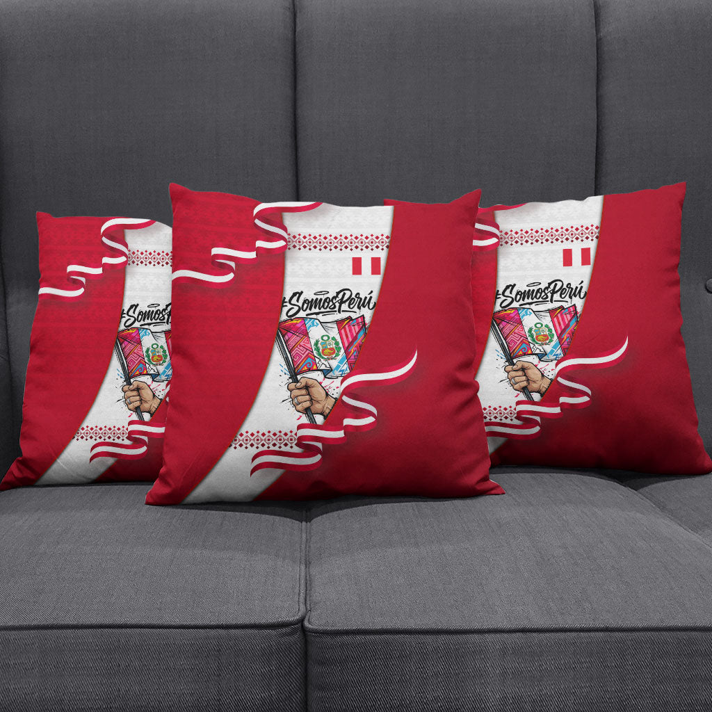 Somos Peru Independence Day Pillow Cover Inti Sun God Andean Condor Tribal