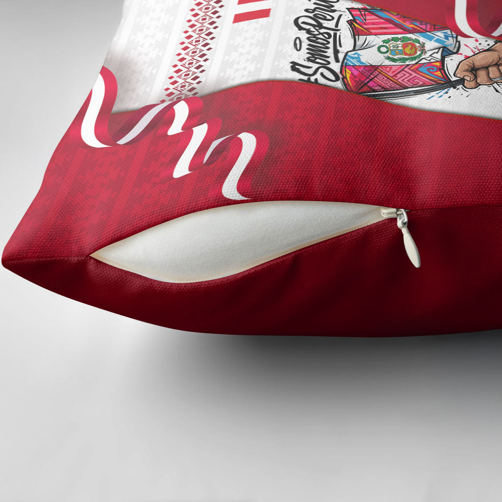 Somos Peru Independence Day Pillow Cover Inti Sun God Andean Condor Tribal