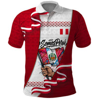 Somos Peru Independence Day Polo Shirt Inti Sun God Andean Condor Tribal