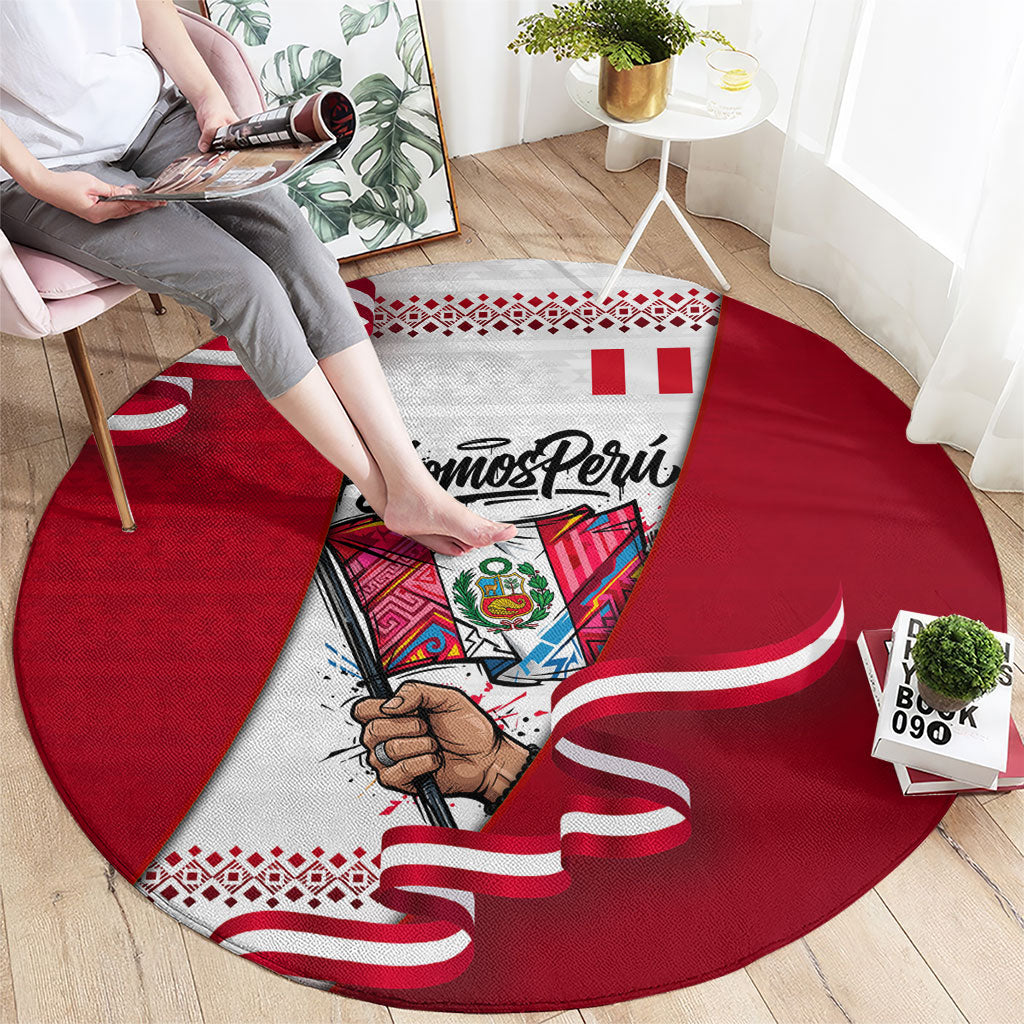 Somos Peru Independence Day Round Carpet Inti Sun God Andean Condor Tribal