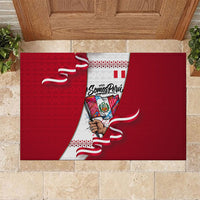 Somos Peru Independence Day Rubber Doormat Inti Sun God Andean Condor Tribal