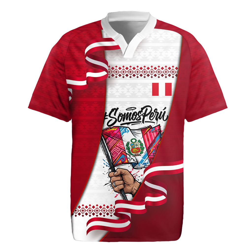 Somos Peru Independence Day Rugby Jersey Inti Sun God Andean Condor Tribal