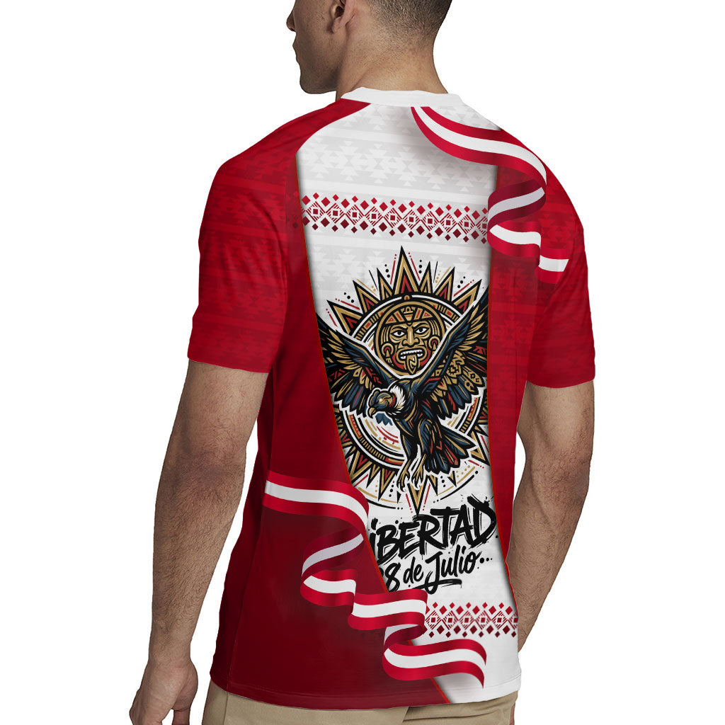 Somos Peru Independence Day Rugby Jersey Inti Sun God Andean Condor Tribal