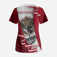 Somos Peru Independence Day Scrub Top Inti Sun God Andean Condor Tribal