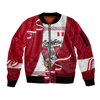 Somos Peru Independence Day Sleeve Zip Bomber Jacket Inti Sun God Andean Condor Tribal