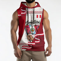 Somos Peru Independence Day Sleeveless Hoodie Inti Sun God Andean Condor Tribal