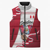 Somos Peru Independence Day Sleeveless Puffer Jacket Inti Sun God Andean Condor Tribal