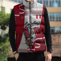 Somos Peru Independence Day Sleeveless Puffer Jacket Inti Sun God Andean Condor Tribal