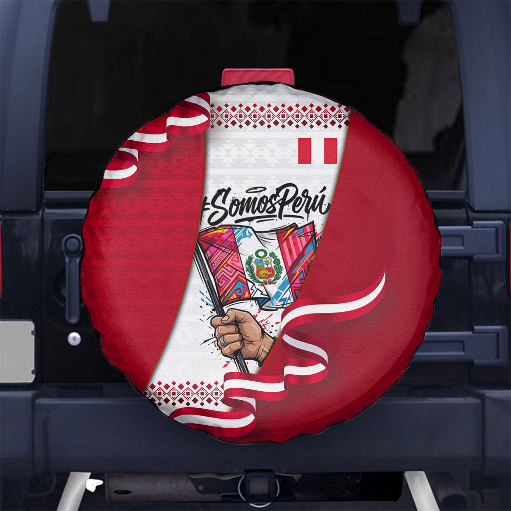 Somos Peru Independence Day Spare Tire Cover Inti Sun God Andean Condor Tribal