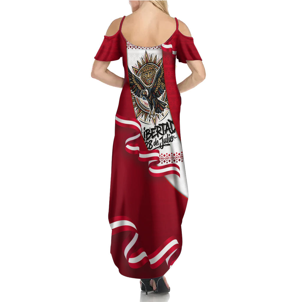 Somos Peru Independence Day Summer Maxi Dress Inti Sun God Andean Condor Tribal