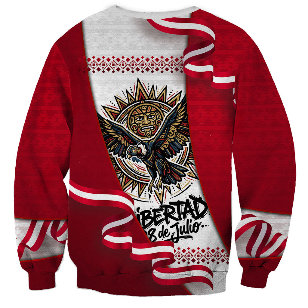 Somos Peru Independence Day Sweatshirt Inti Sun God Andean Condor Tribal