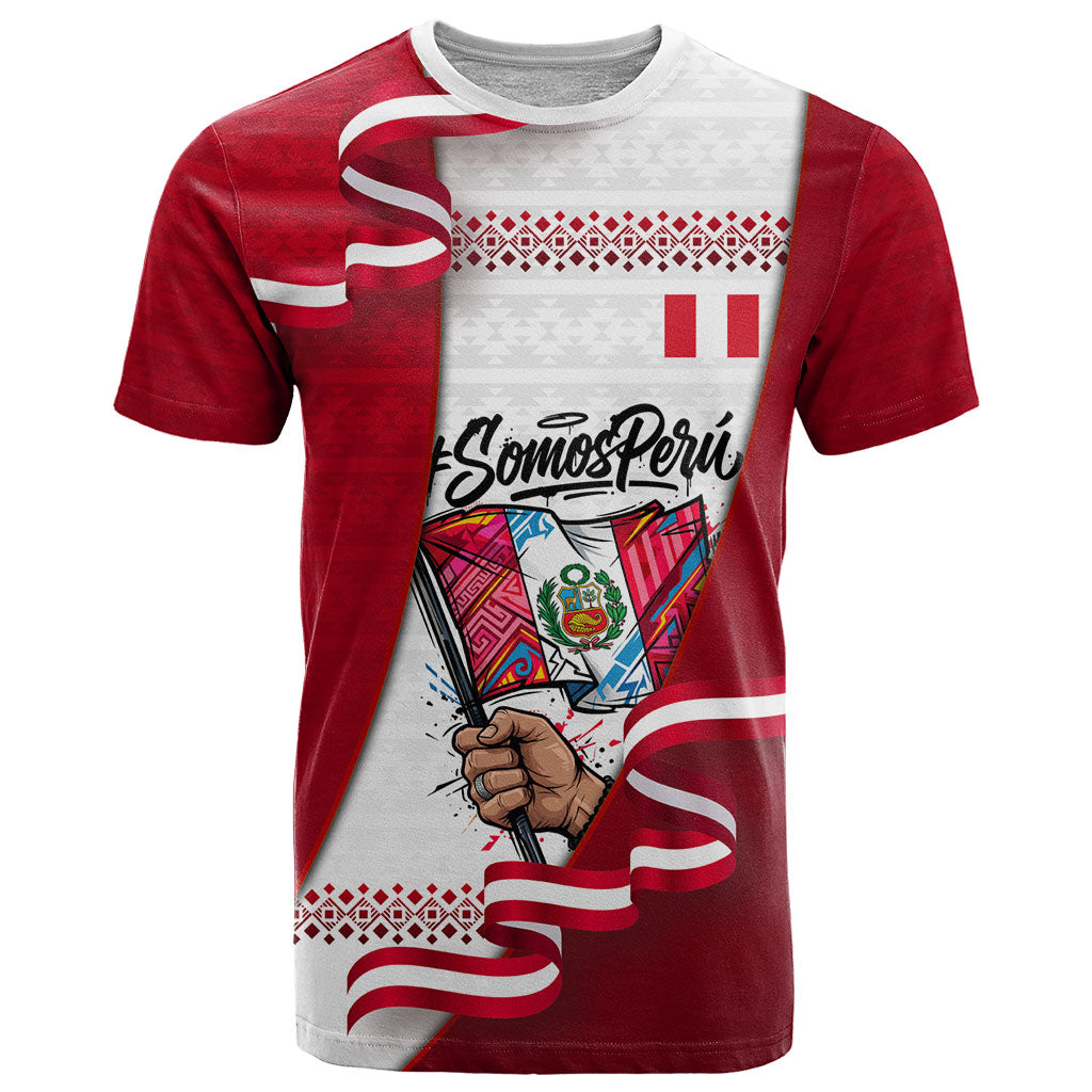 Somos Peru Independence Day T Shirt Inti Sun God Andean Condor Tribal