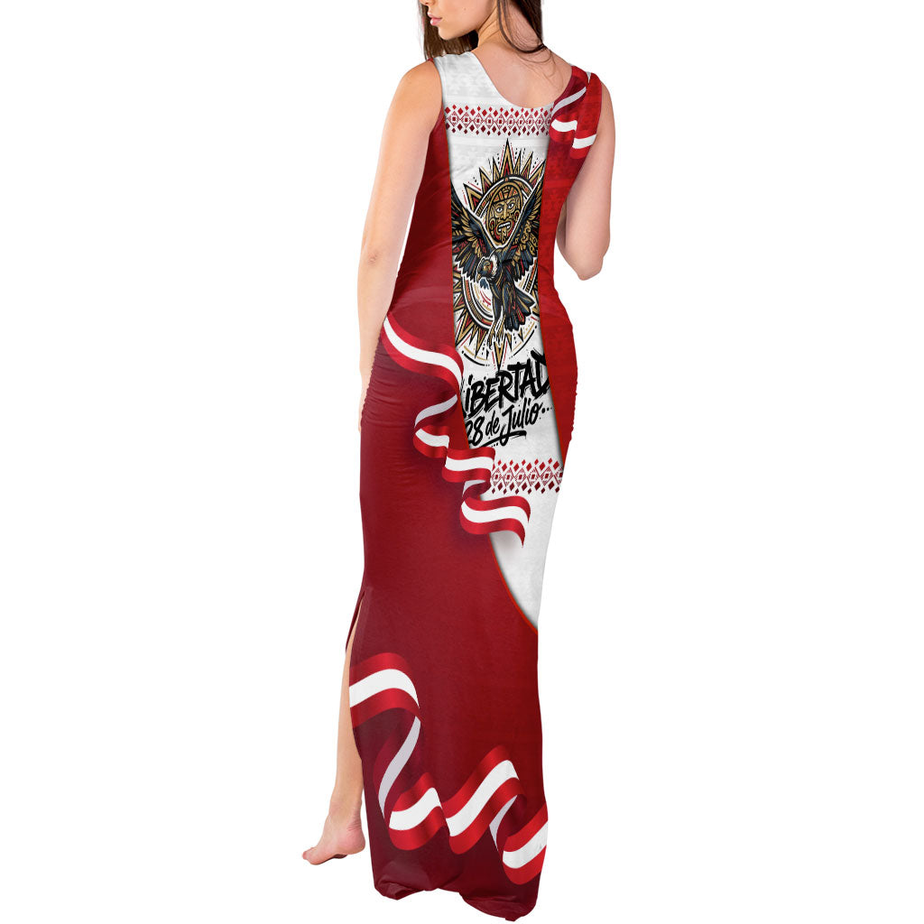 Somos Peru Independence Day Tank Maxi Dress Inti Sun God Andean Condor Tribal