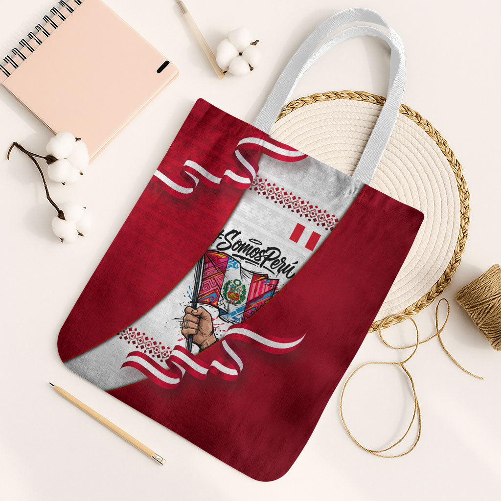 Somos Peru Independence Day Tote Bag Inti Sun God Andean Condor Tribal