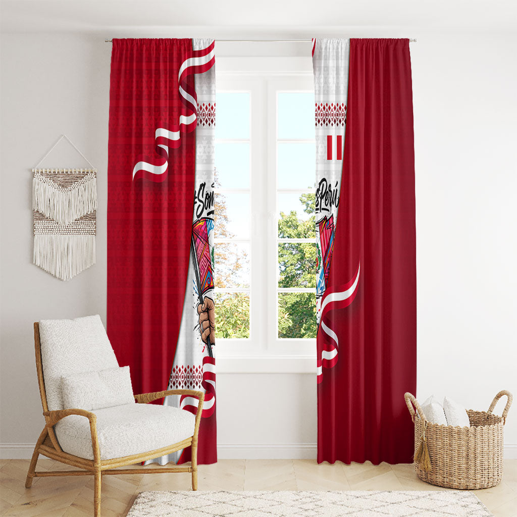 Somos Peru Independence Day Window Curtain Inti Sun God Andean Condor Tribal