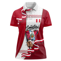 Somos Peru Independence Day Women Polo Shirt Inti Sun God Andean Condor Tribal