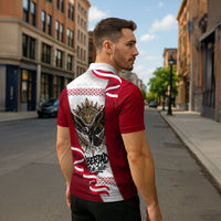 Somos Peru Independence Day Zipper Polo Shirt Inti Sun God Andean Condor Tribal