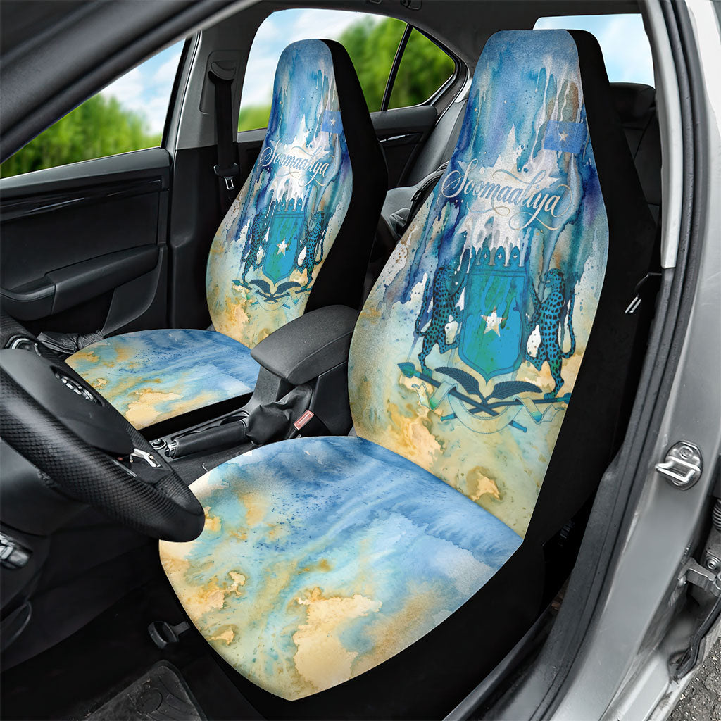 Somalia Liberation Unity Car Seat Cover Soomaaliya Script Peace Dove Watercolor