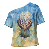 Somalia Liberation Unity Cross Shoulder Shirt Soomaaliya Script Peace Dove Watercolor