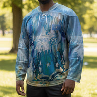 Somalia Liberation Unity Hockey Jersey Soomaaliya Script Peace Dove Watercolor