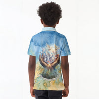 Somalia Liberation Unity Kid Polo Shirt Soomaaliya Script Peace Dove Watercolor