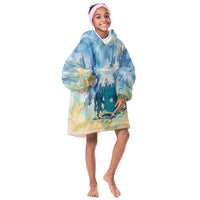 Somalia Liberation Unity Kid Wearable Blanket Hoodie Soomaaliya Script Peace Dove Watercolor