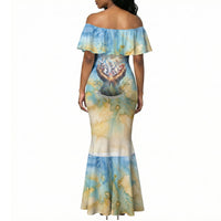 Somalia Liberation Unity Mermaid Dress Soomaaliya Script Peace Dove Watercolor