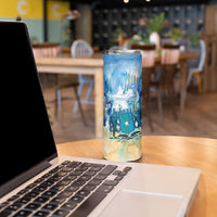 Somalia Liberation Unity Skinny Tumbler Soomaaliya Script Peace Dove Watercolor